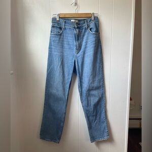 Abercrombie & Fitch Curve Love Ankle Straight Ultra High Rise Jean